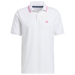 Polo Go To Primegreen Pique Polo White Screaming Pink ADIDAS GOLF