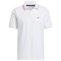 Polo Go To Primegreen Pique Polo White Screaming Pink ADIDAS GOLF