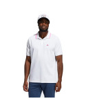 Polo Go To Primegreen Pique Polo White Screaming Pink ADIDAS GOLF