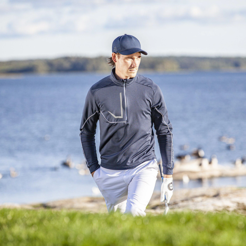 Pull Galvin Green demi-zip Daxton marine