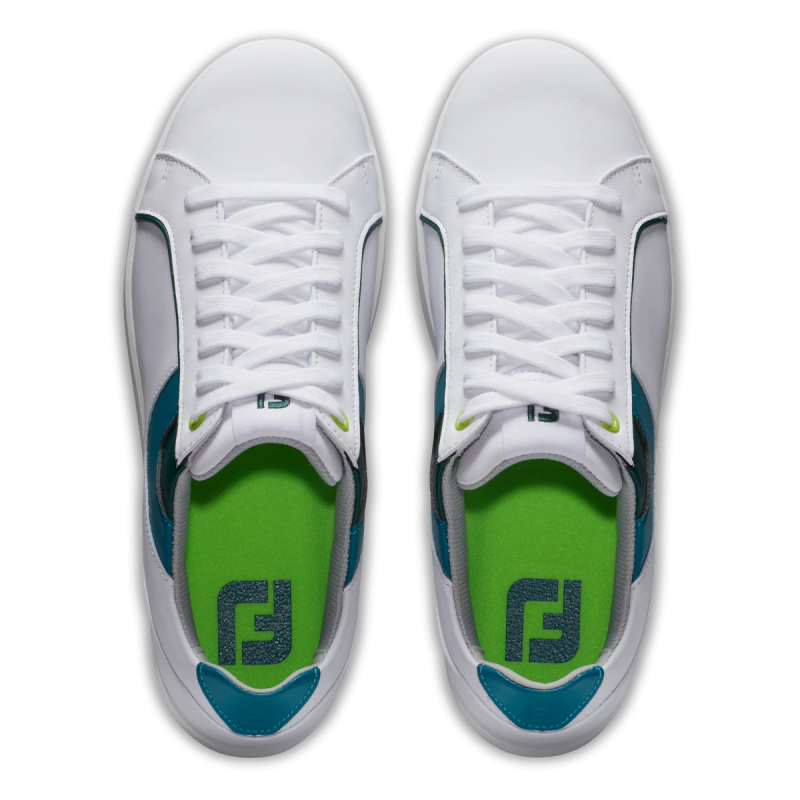Chaussures Footjoy Links - Blanc/Vert/Bleu