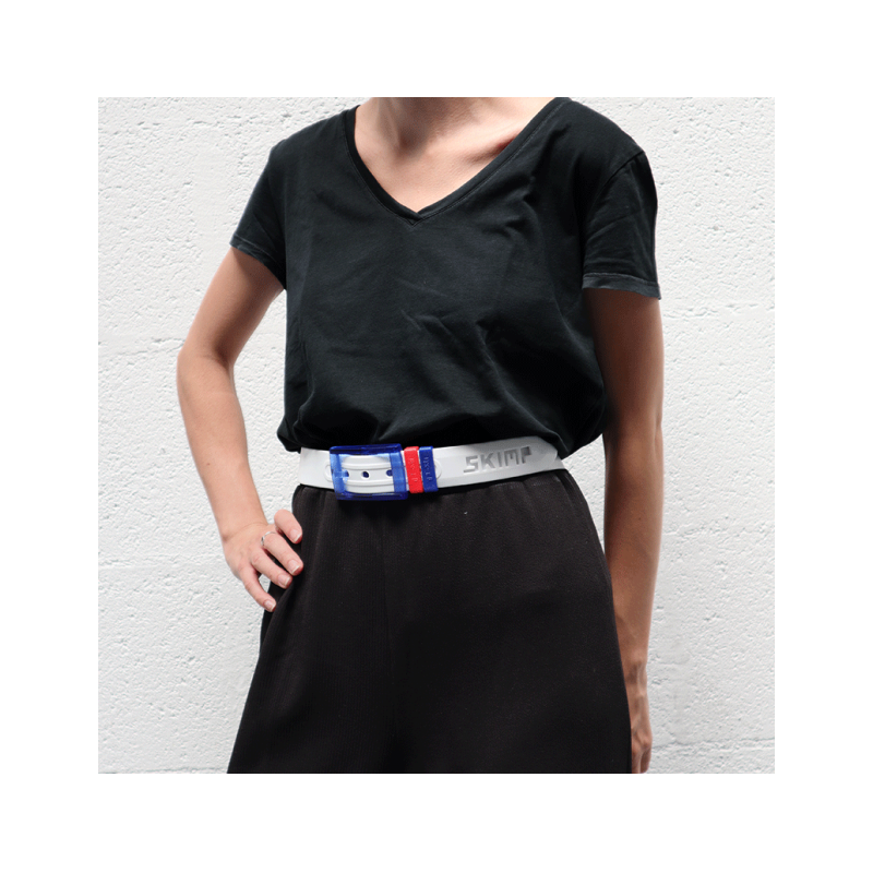 Ceinture SKIMP La Frenchie Blanc – Unisexe, Végan, Ajustable et Waterproof
