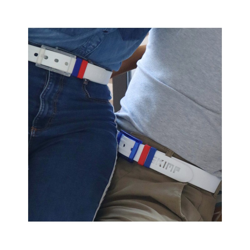 Ceinture SKIMP La Frenchie Blanc – Unisexe, Végan, Ajustable et Waterproof