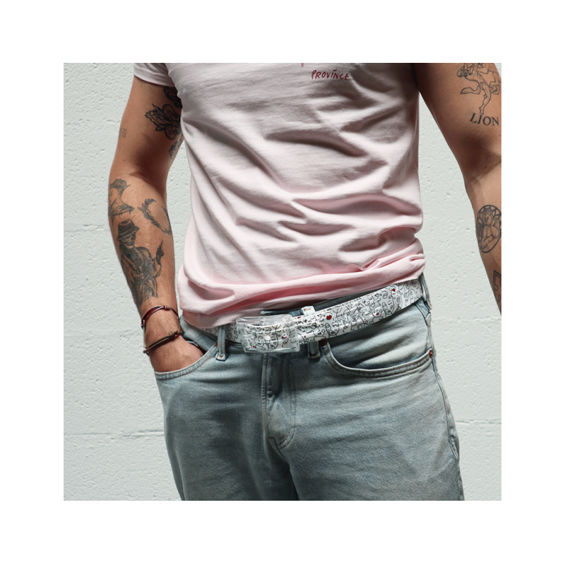 Ceinture SKIMP White Kiss – Unisexe, Végan, Ajustable et Waterproof
