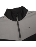PULL CALVIN KLEIN DEMI-ZIP NOIR ET GRIS