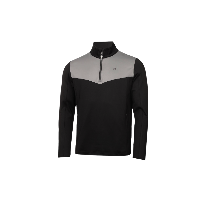 PULL CALVIN KLEIN DEMI-ZIP NOIR ET GRIS