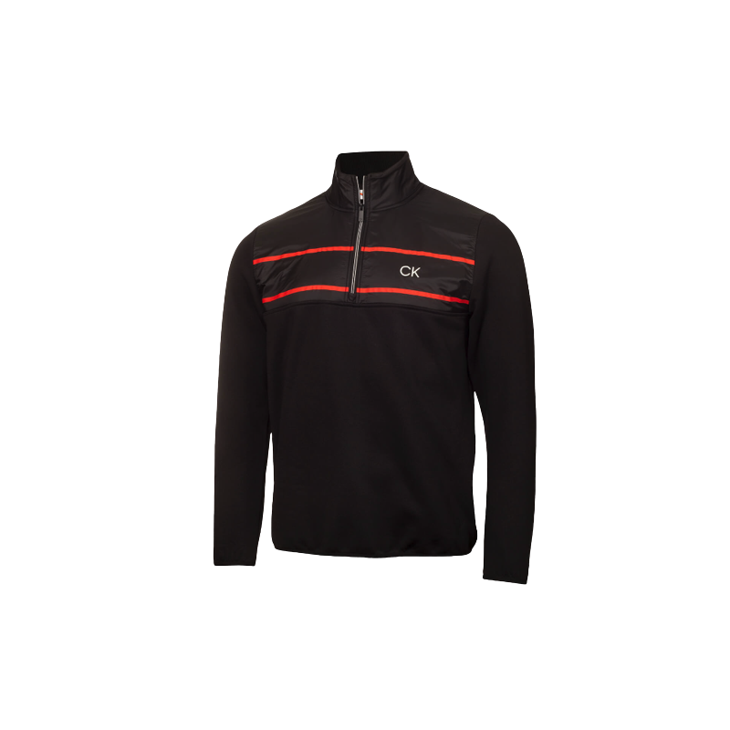 Pullover Calvin Klein Harrow Hybrid demi-zip Noir