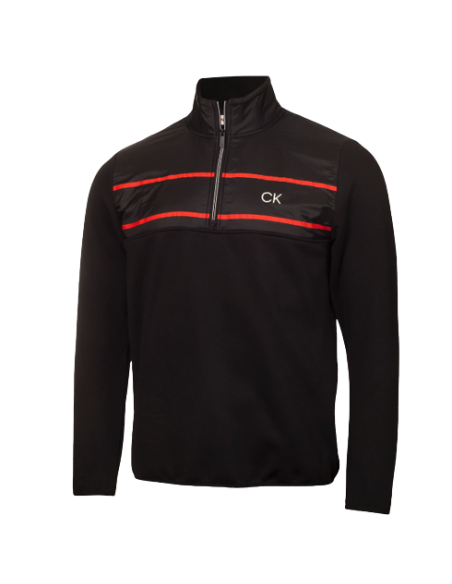 Pullover Calvin Klein Harrow Hybrid demi-zip Noir
