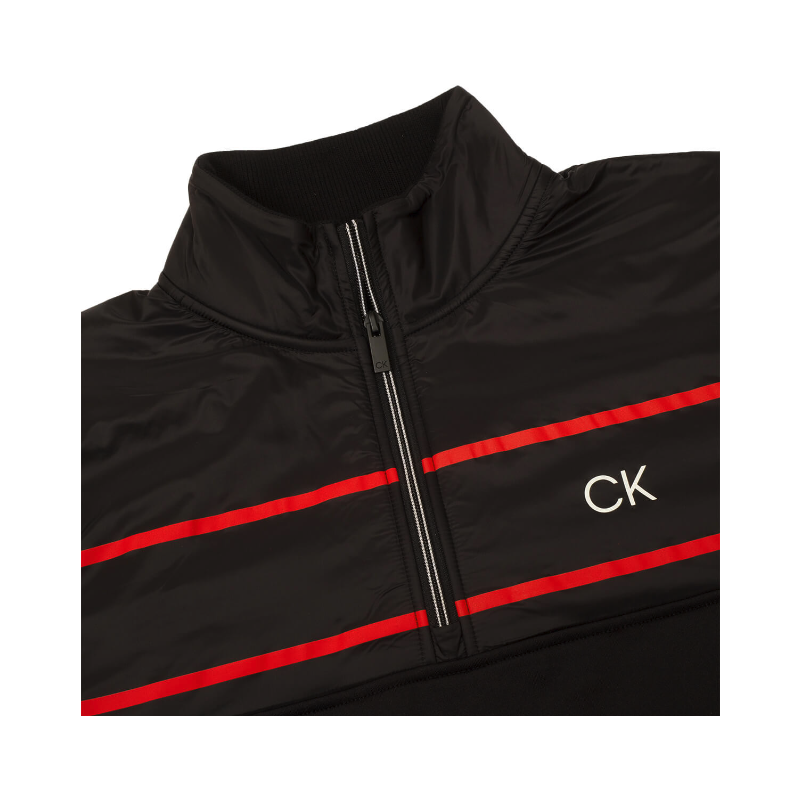 Pullover Calvin Klein Harrow Hybrid demi-zip Noir