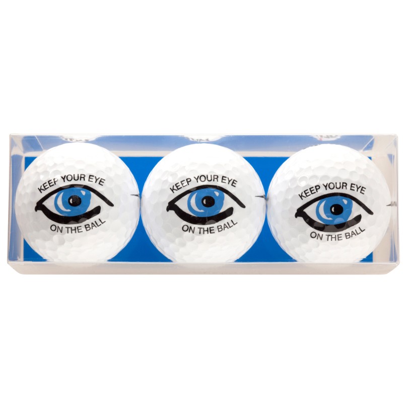 Lot de 3 balles de golf keep your eye on the ball