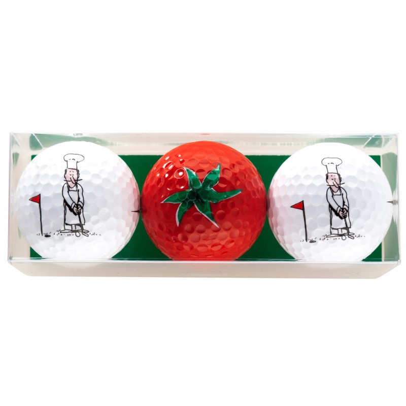 Lot de 3 balles de golf Sportiques Chef & Tomate