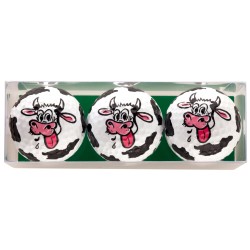 Lot de 3 Balles de Golf Sportiques Vache – Balles Fantaisie & Cadeau Fun | Route du Golf