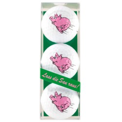 Lot de 3 Balles Sportiques Cochon – Balles Fantaisie & Cadeau Fun | Route du Golf