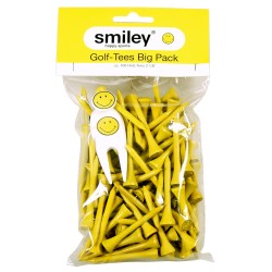 Sachet de 100 Tees Sportiques Smiley Jaune – Tees Fun & Haute Visibilité | Route du Golf