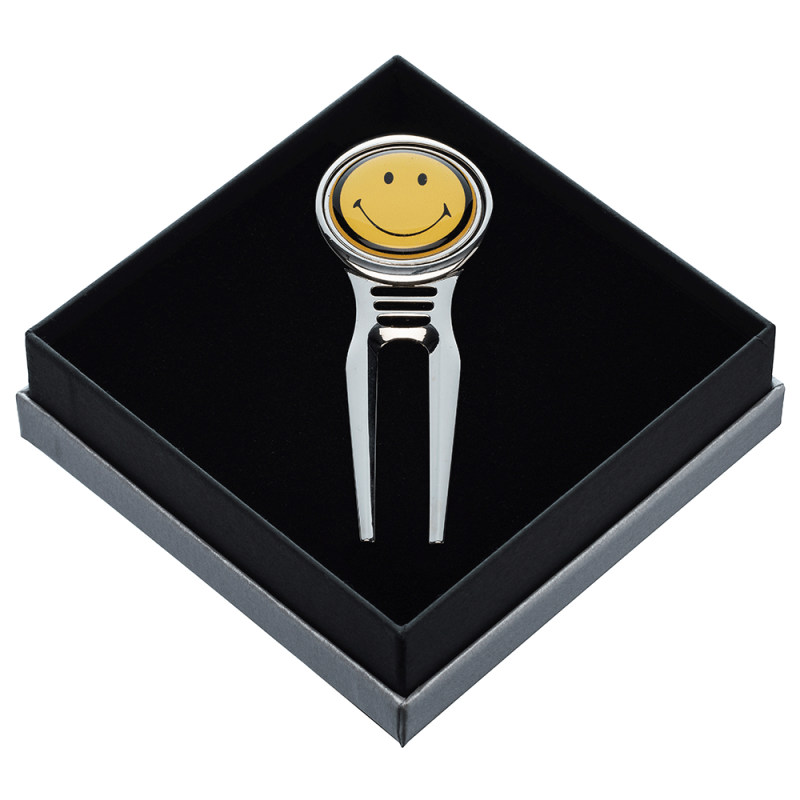 Relève-Pitch Sportiques Métal Smiley Jaune – Accessoire Fun & Premium | Route du Golf