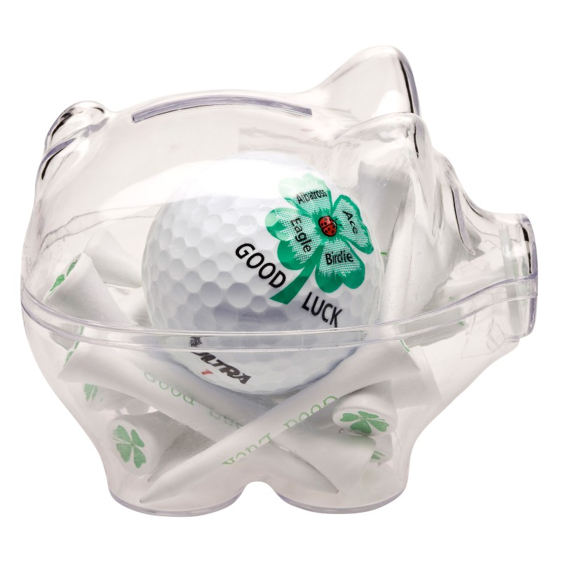 Tirelire Sportiques Cochon avec balle et tees de golf