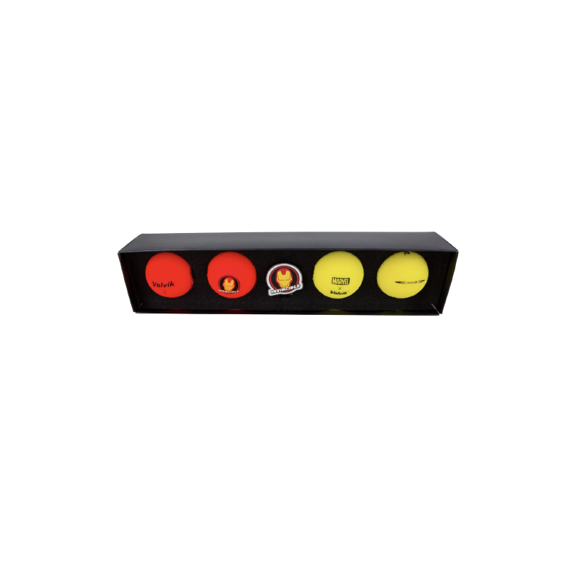 4 Balles Volvik Vivid Iron Man + marque balle