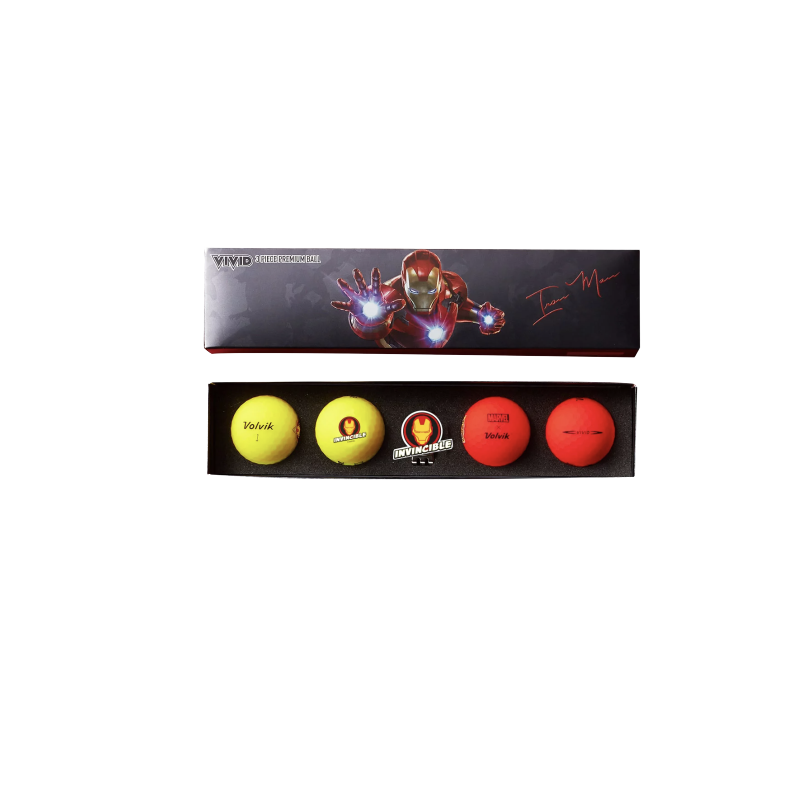4 Balles Volvik Vivid Iron Man + marque balle