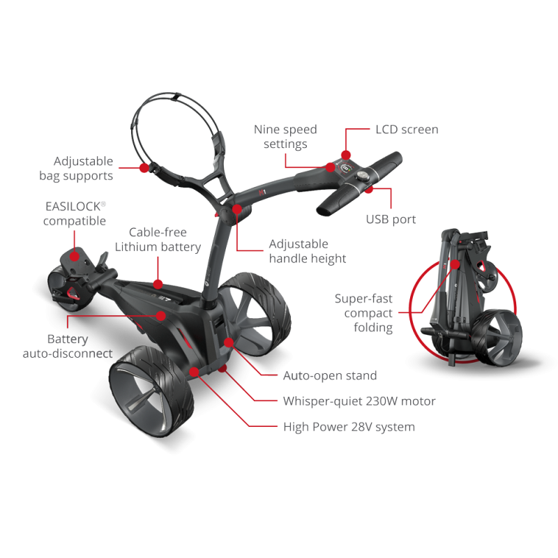Chariot de golf électrique Motocaddy M1 2024