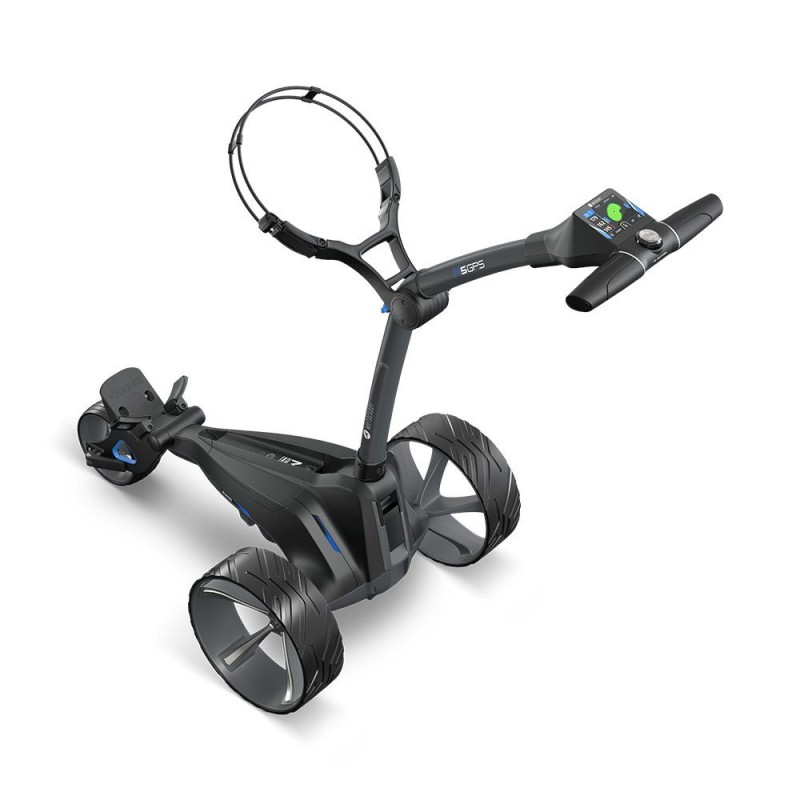 Chariot de golf électrique Motocaddy M5 GPS 2024 pliable et connecté | RouteDuGolf