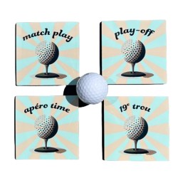 Idée Cadeau Golf - Sous verre 19ème trou