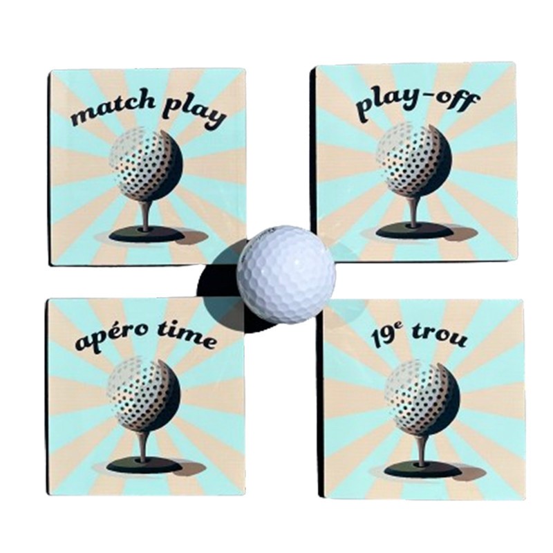 Idée Cadeau Golf - Sous verre 19ème trou