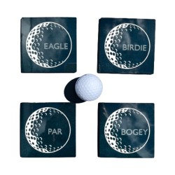 Idée Cadeau Golf - Sous verre Eagle-Boggey Ardoise