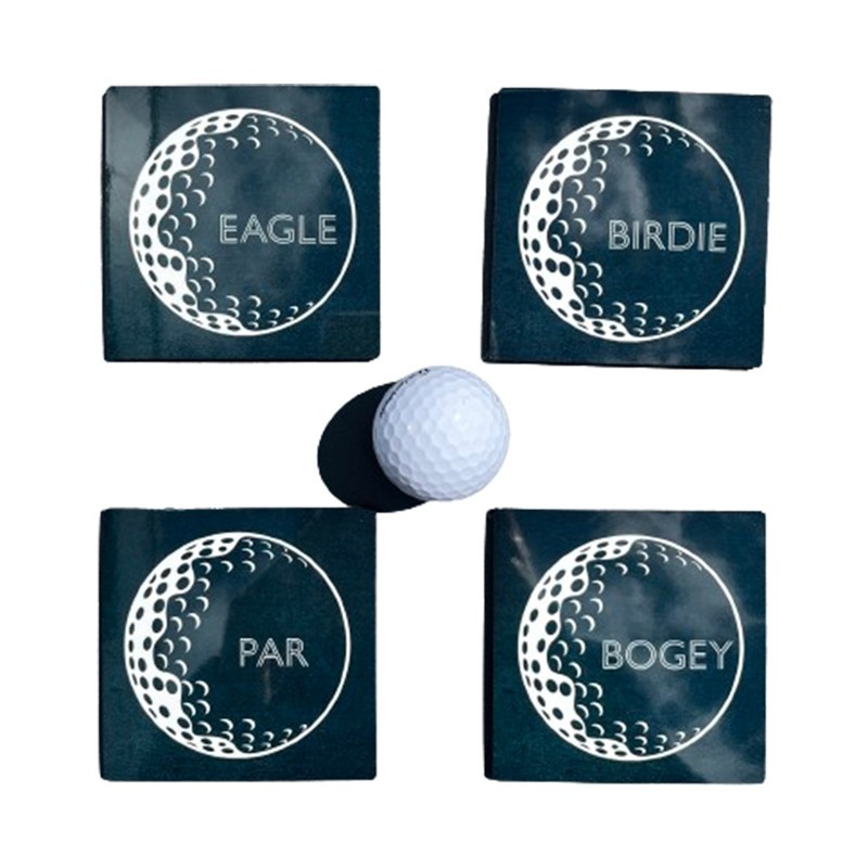 Idée Cadeau Golf - Sous verre Eagle-Boggey Ardoise