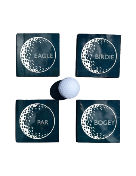 Idée Cadeau Golf - Sous verre Eagle-Boggey Ardoise