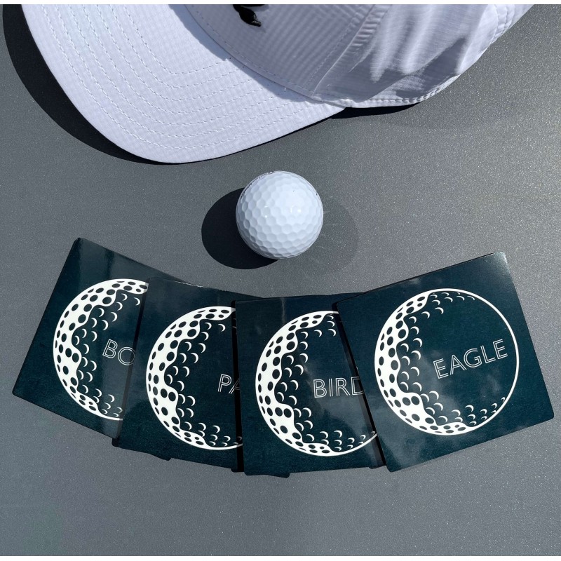 Idée Cadeau Golf - Sous verre Eagle-Boggey Ardoise