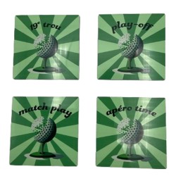 Idée Cadeau Golf - Sous verre 19ème trou vert