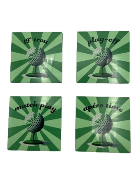 Idée Cadeau Golf - Sous verre 19ème trou vert