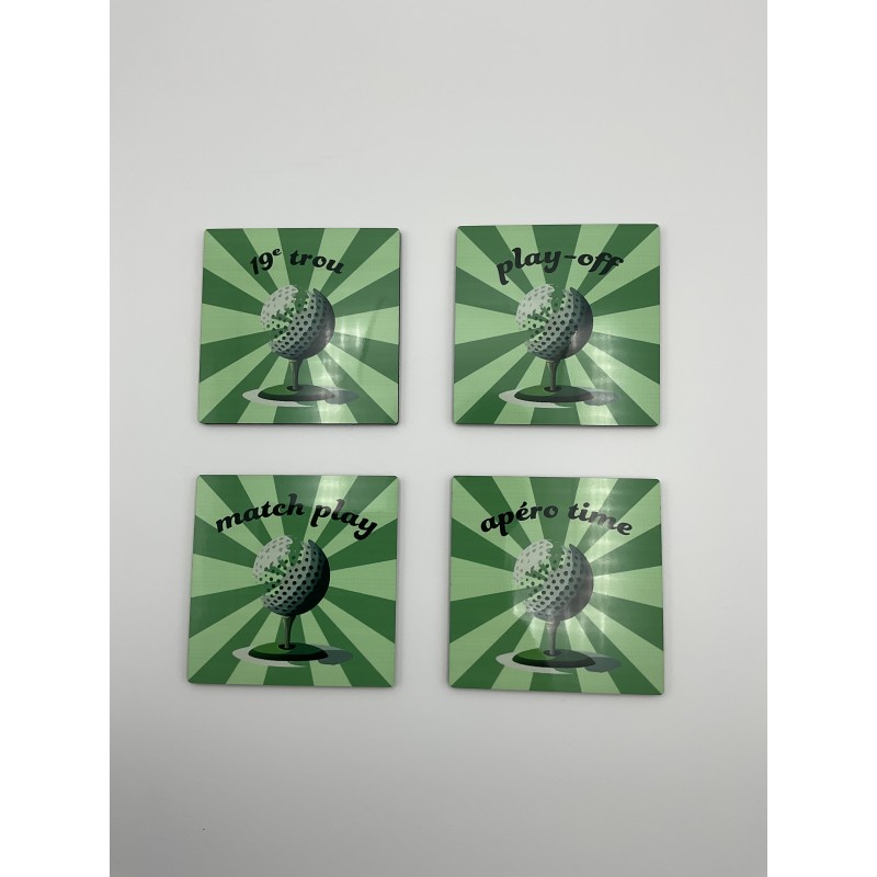 Idée Cadeau Golf - Sous verre 19ème trou vert