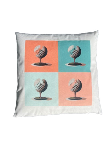 Idées Cadeaux Golf : Coussin Pop Art rose :