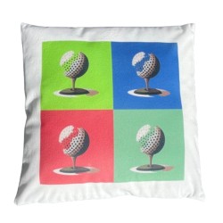 Idées Cadeaux Golf : Coussin Pop Art rose :