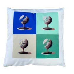 Idées Cadeaux Golf : Coussin Pop Art rose :