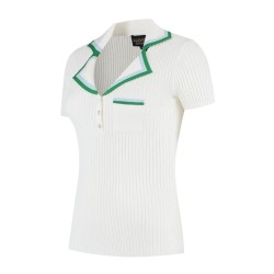 Polo de Golf Femme Barbara Par 69 - Off White, Green & Light Blue | Route du Golf