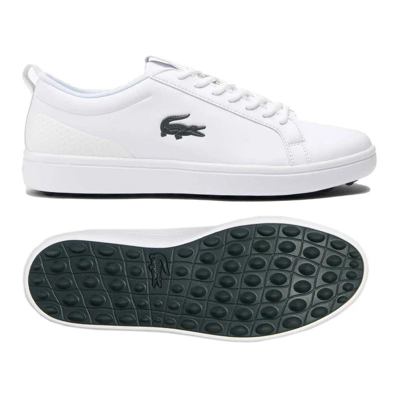 Chaussures de Golf Lacoste G-Elite White Dark Green - Sans Crampons sur Route du Golf