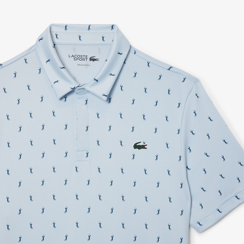 Polo Golf Homme Lacoste Regular Fit Protection UV – Manches Courtes – Vert & Bleu – Confort & Style