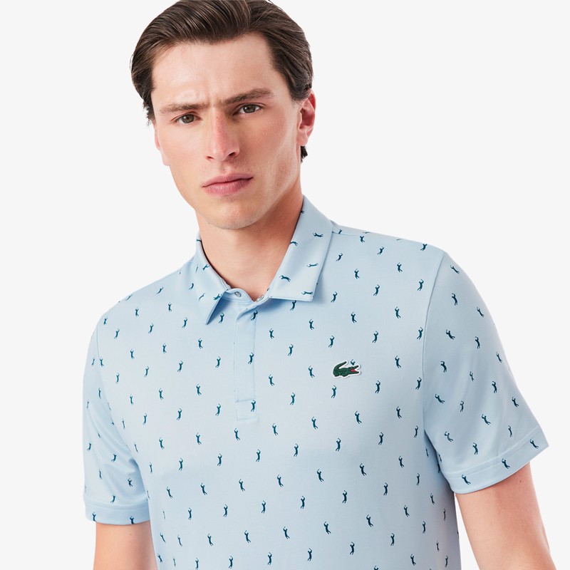 Polo Golf Homme Lacoste Regular Fit Protection UV – Manches Courtes – Vert & Bleu – Confort & Style