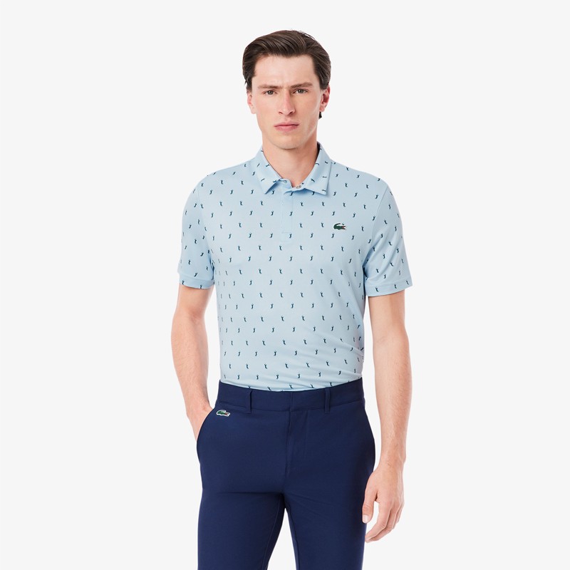 Polo Golf Homme Lacoste Regular Fit Protection UV – Manches Courtes – Vert & Bleu – Confort & Style