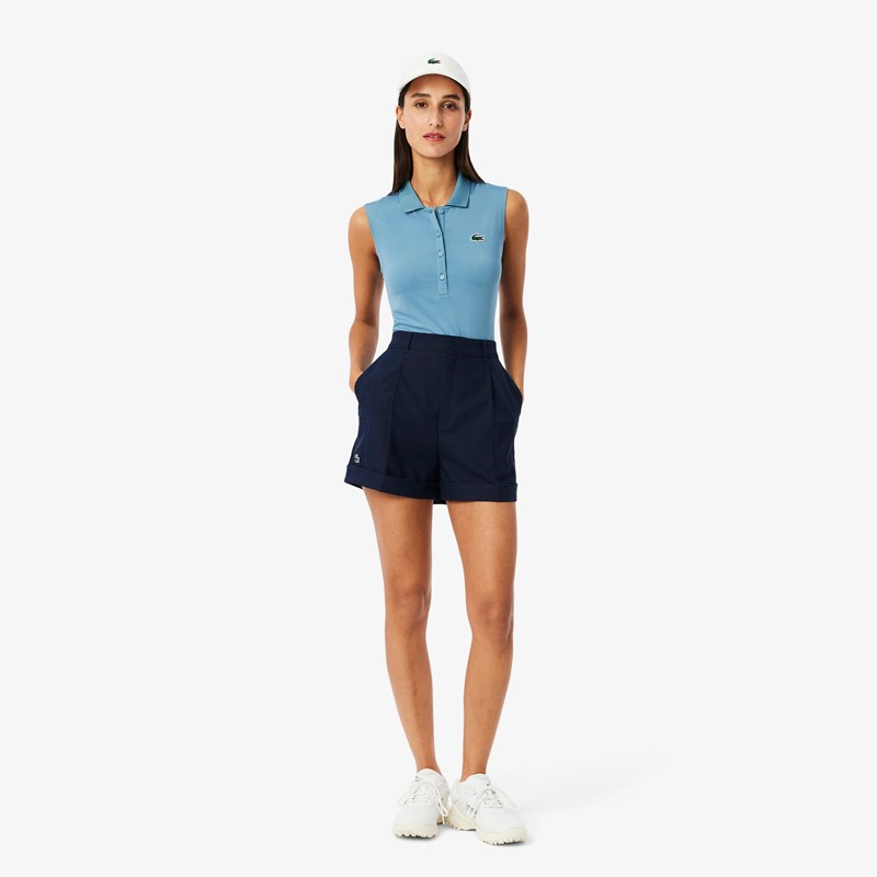 Bermuda Golf Femme Stretch Ultra Dry Bleu Lacoste | Route du Golf