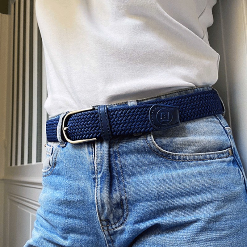 Ceinture Skimp Tresse Aventurière Marine | Ceinture de golf élégante et confortable - routedugolf.com