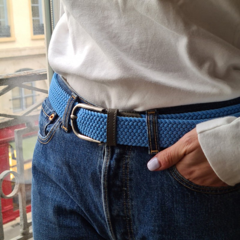 Ceinture Skimp Tressé Aventurière Bleu Ciel | Ceinture de golf tendance et confortable - routedugolf.com