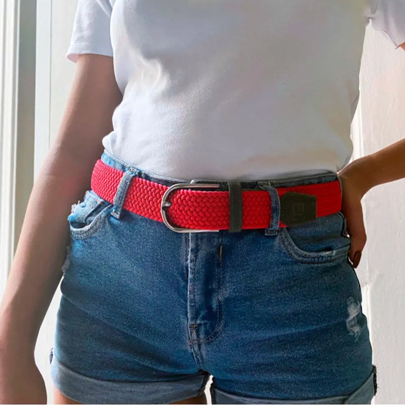 Ceinture Skimp Tressée Aventurière Rouge | Ceinture de golf élégante et tendance - routedugolf.com