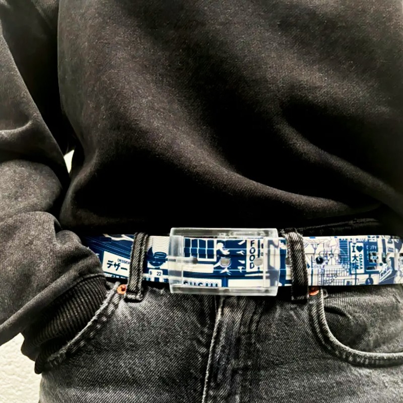 Ceinture Skimp Print Japan Style Osaka Street | Ceinture de golf originale et résistante - routedugolf.com