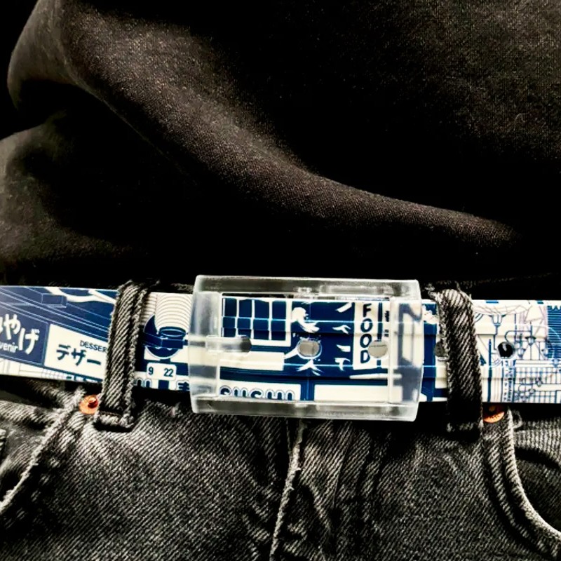 Ceinture Skimp Print Japan Style Osaka Street | Ceinture de golf originale et résistante - routedugolf.com