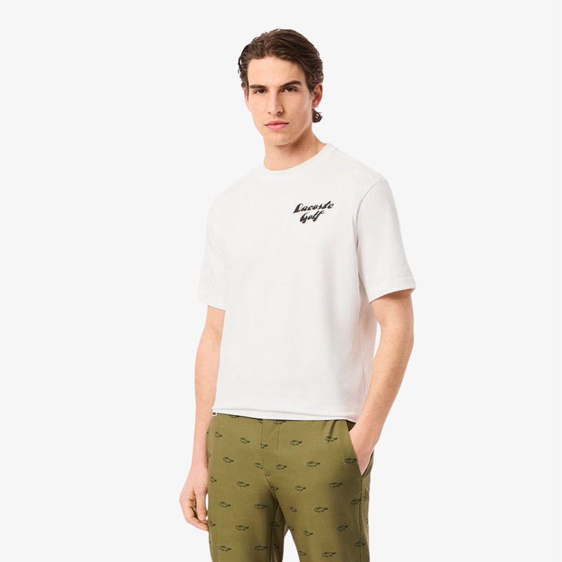 T-shirt Lacoste Relaxed Imprimé - Style décontracté et confort coton | Route du Golf