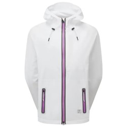 Veste de pluie FootJoy HydroKnit Blanc/Noir/Mûre | Imperméable & stretch | Route du Golf
