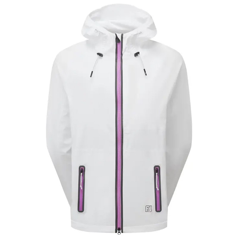 Veste de pluie FootJoy HydroKnit Blanc/Noir/Mûre | Imperméable & stretch | Route du Golf